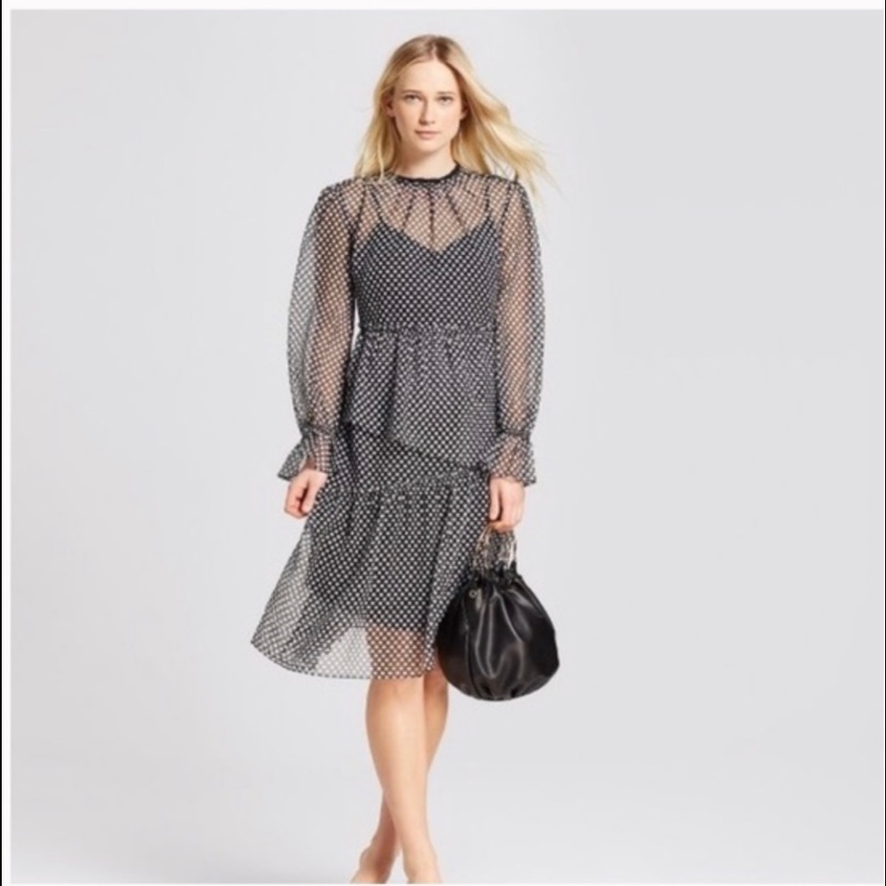 Who what Wear DRESS NWT polka dot ruffle